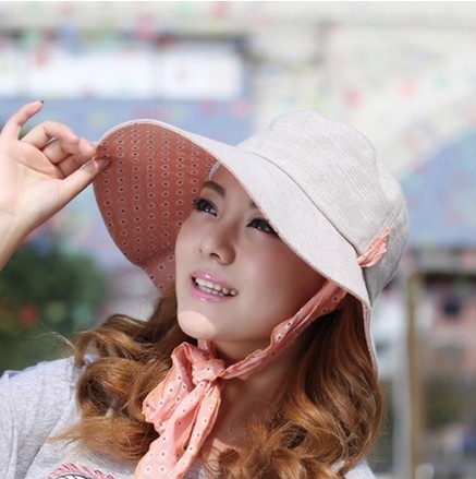 日本高档防UV女士大沿遮阳帽渔夫帽防晒帽子防紫外线太阳帽