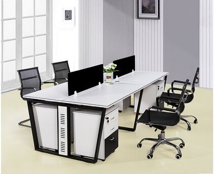办公家具职员办公桌椅组合 员工桌4人位员工位屏风办公桌