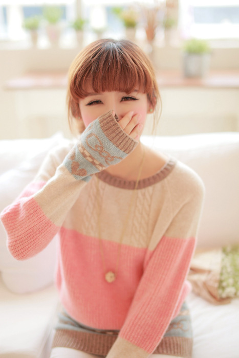 2015冬季新款毛衣女学生套头宽松长袖加厚韩版中长款打底针织衫潮