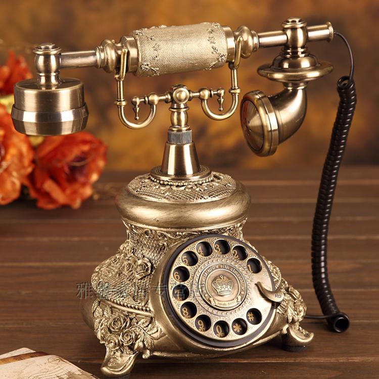 悦旗正品旋转盘仿古欧式电话机复古时尚创意家用固话座机电话机