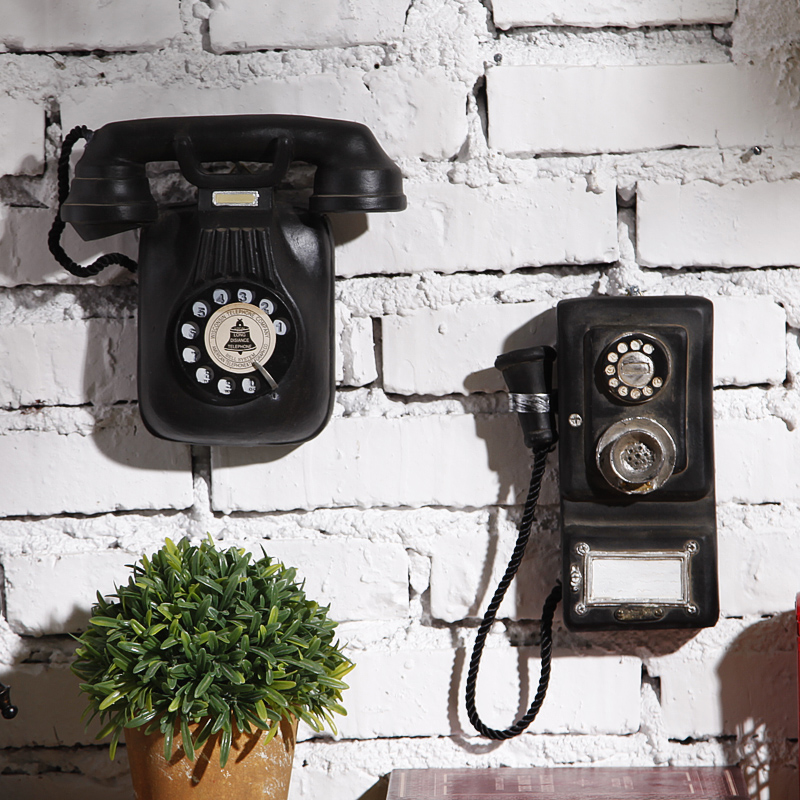 老式做旧电话机模型壁挂道具影视媒体公司墙壁复古个性挂件装饰品