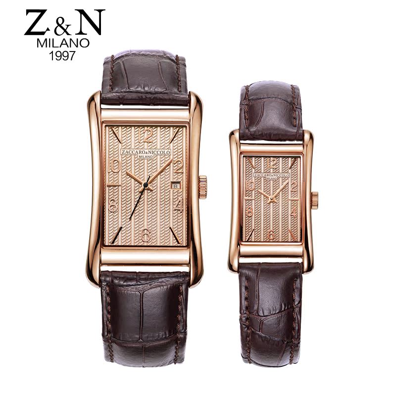 尼克罗女表ZN3292方形玫瑰金情侣手表时尚复古方型款女士正品手表
