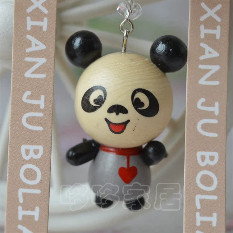 创意卡通大熊猫可爱情侣公仔手机链防尘塞立体娃娃手机挂件饰品