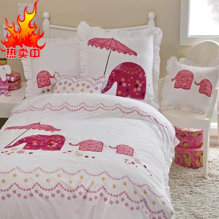 品牌品牌白色大象儿童卡通床上用品1.35米床3件套1.5米床4件套