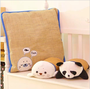 运费险床头定制被子两用靠垫荞麦枕海狮熊猫可爱品质韩国特供抱枕