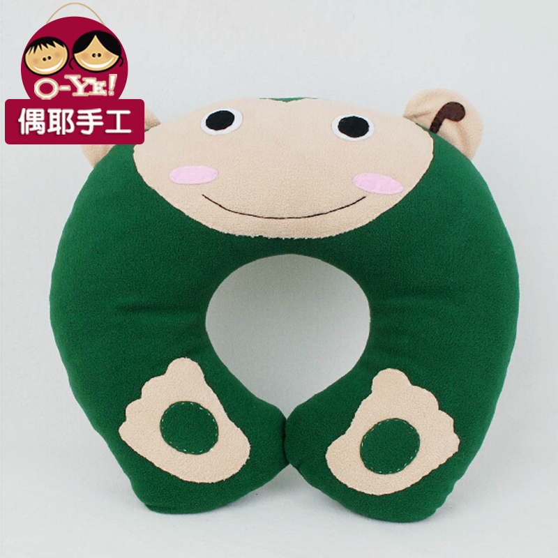 偶耶 毛绒玩具 馋嘴猴u型枕头 创意礼品 颈枕 手工diy材料包