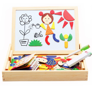 包邮磁性拼拼乐儿童玩具2-3-4岁半男孩女宝宝益智黑板画板写字板