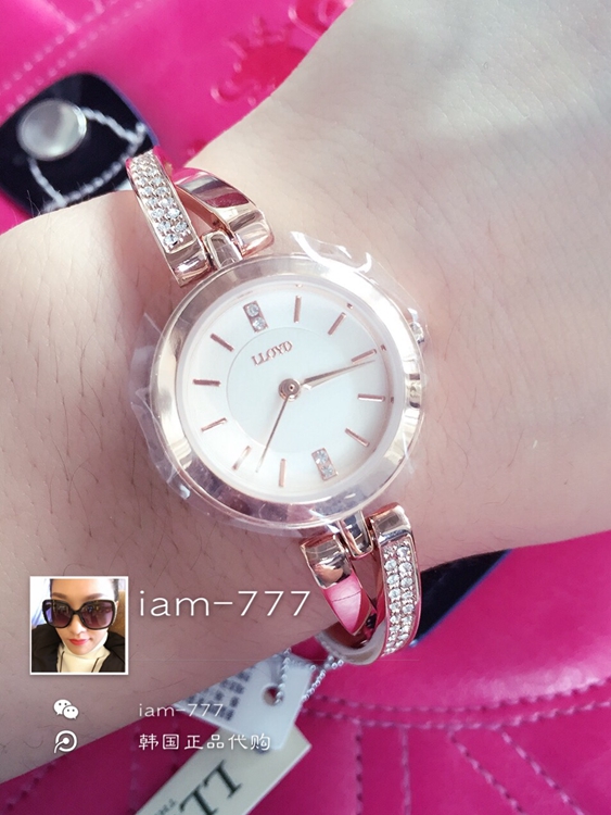 韩国专柜正品代购 LLOYD 交叉表带镶钻手表 女士时尚腕表 特价