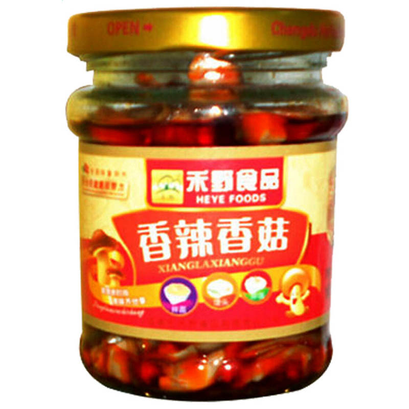 四川特产零食禾野香辣红油香菇脆片175g瓶装美味即食菌类下饭菜