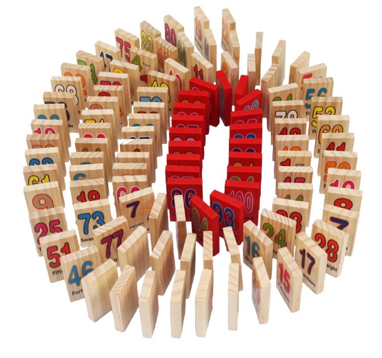 110片3-4-5-6-7周岁数字运算多米诺骨牌儿童数字积木宝宝益智玩具
