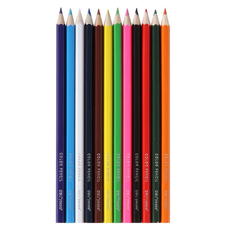 正品 得力文具12色18色24色36色筒装彩色卡通铅笔蜡笔 得力7012