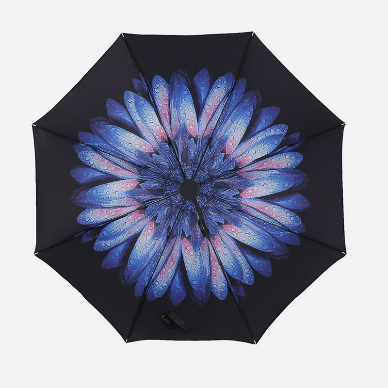 创意黑胶遮阳伞 女士 小黑伞三折防晒防紫外线晴雨两用太阳伞