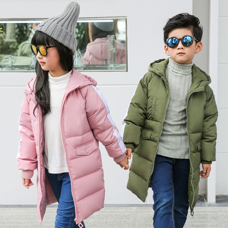 童装羽绒服2016新款冬季韩版儿童羽绒服女童中长款连帽外套加厚