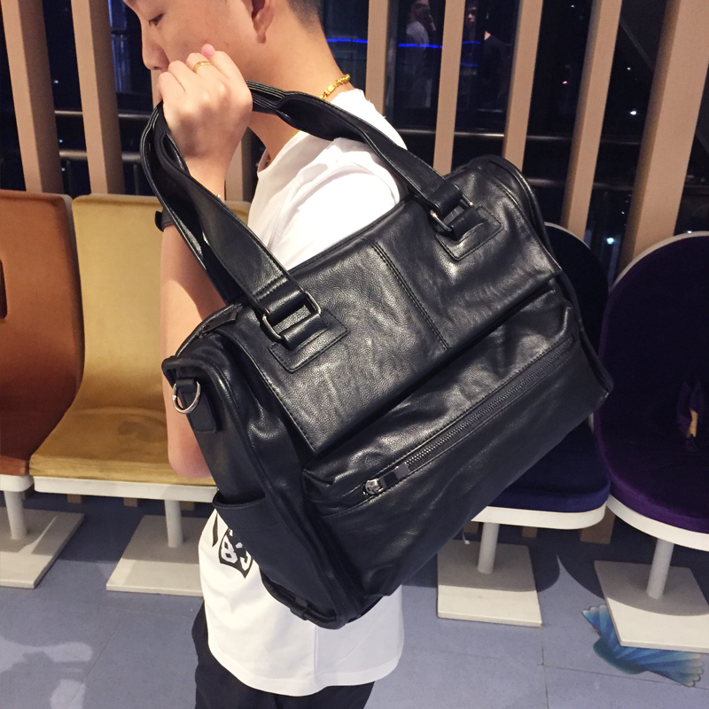 手提包男士商务休闲包韩版单肩包斜跨包电脑包时尚潮流背包男包包