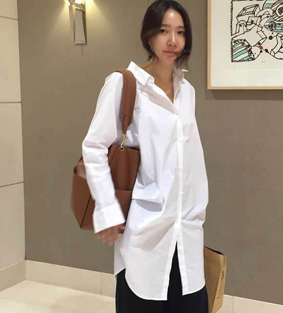直邮2016秋装新款韩国代购正品中长款白色衬衫女长袖通勤职业衬衣