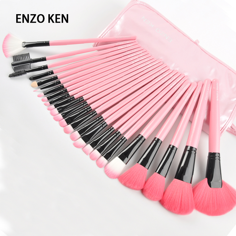 ENZOKEN恩佐化妆套刷专业24支全套刷化妆刷套装工具影楼可爱粉色