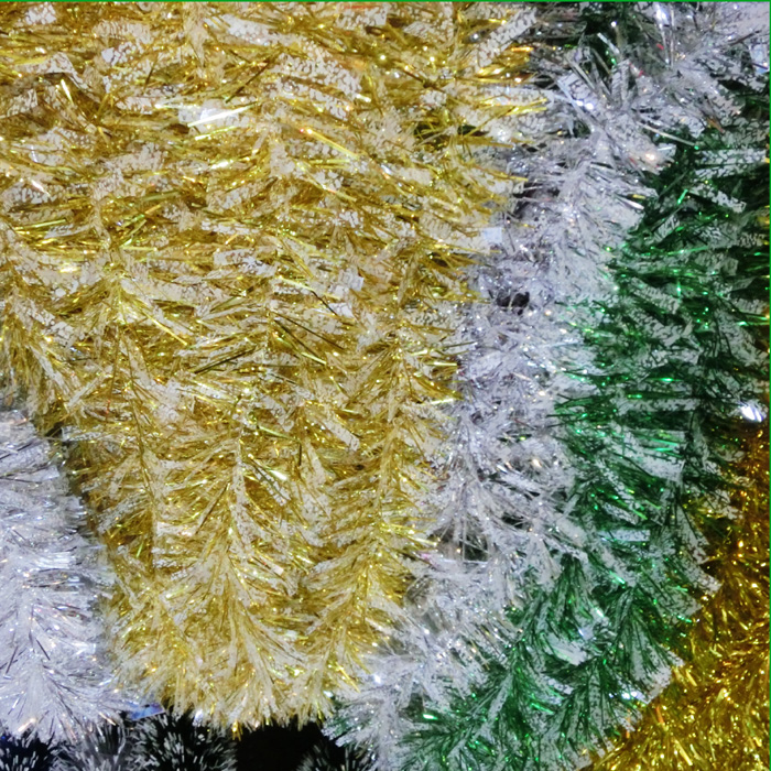 侨谊 圣诞装饰品雪花头丝带圣诞树丝草 7色选 长2M 直径6CM