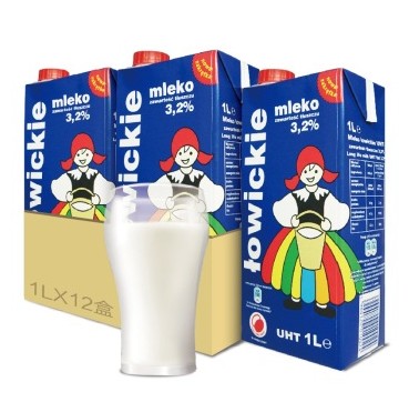 正品特价◆波兰 进口牛奶 罗兹姑娘lowicz全脂纯牛奶1L*12盒整箱