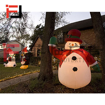 夜灯发光雪人大型气模圣诞节气模节假日庆典活动卡通人物气模设计