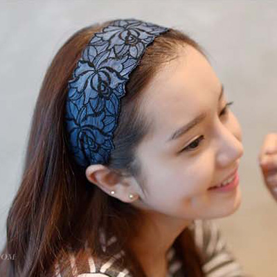 韩国纯手工刺绣蕾丝花朵宽边发箍发带发饰女 头箍发卡小饰品包邮