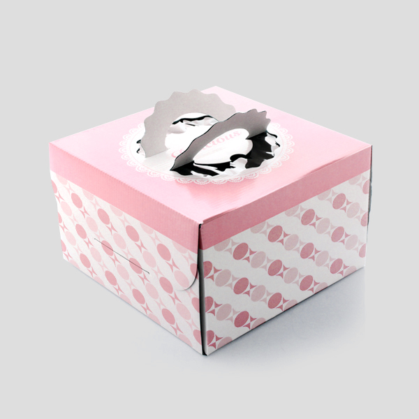 【新款】蛋糕盒/6寸/手提西点盒/生日蛋糕包装/烘焙包装/粉点图案