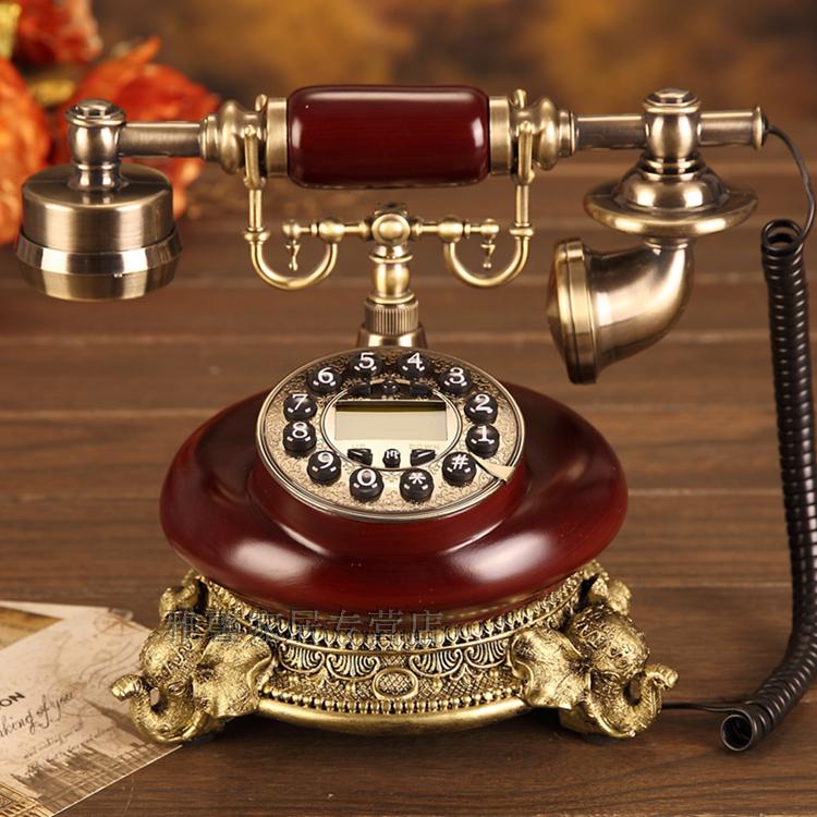 有线电话机仿古欧式复古时尚创意田园古董家用办公座机电话机包邮