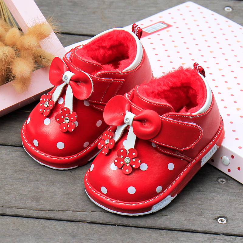 莎妮熊童鞋春秋男女宝宝软底学步鞋儿童公主鞋子婴儿叫叫鞋1-3岁