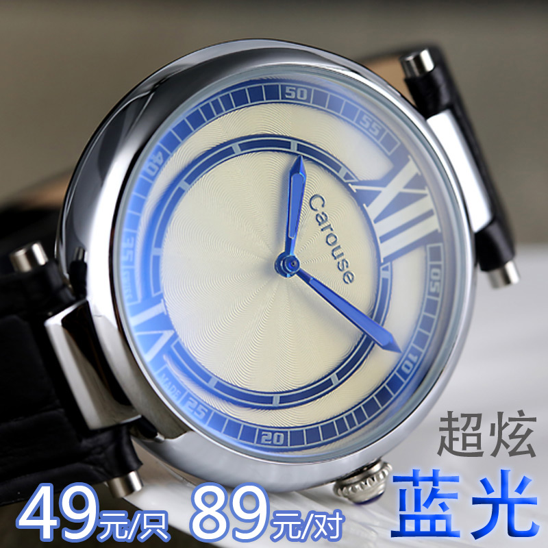 正品韩版蓝光镀膜情侣手表男女学生表一对价时尚潮流防水石英手表