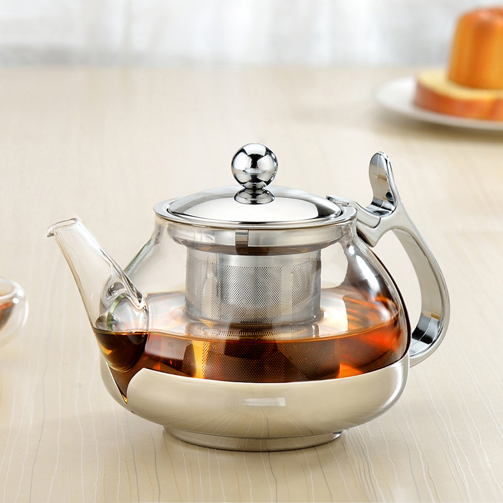 雅风玻璃茶壶 不锈钢过滤耐高温花茶泡茶水壶太极大容量茶器茶具