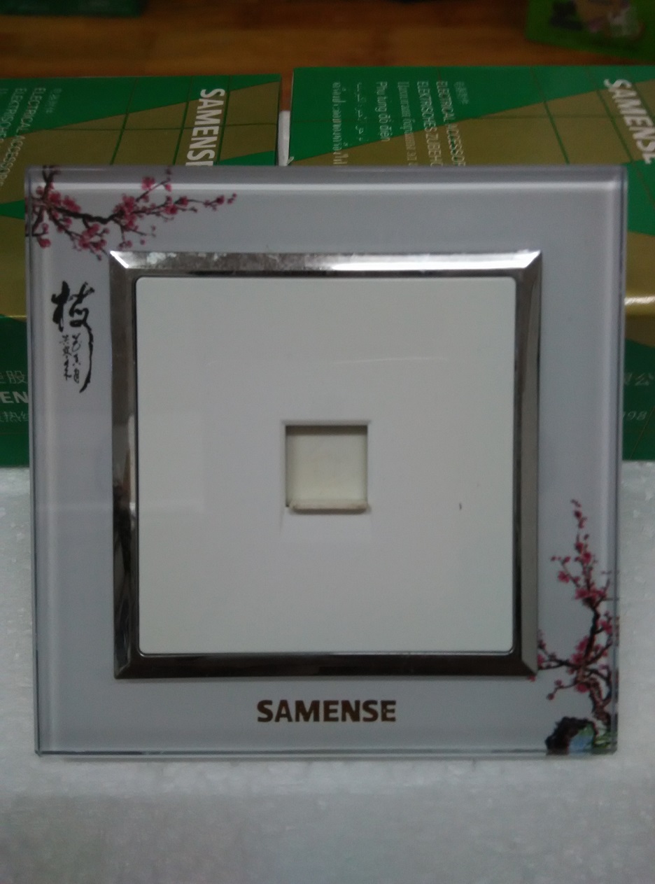 （SAMENSE）晶彩系列水晶梅花面板带花纹86型电话插座面板
