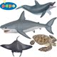 法国PAPO正品仿真野生动物模型儿童玩具海洋系列大白鲨海豚等玩偶
