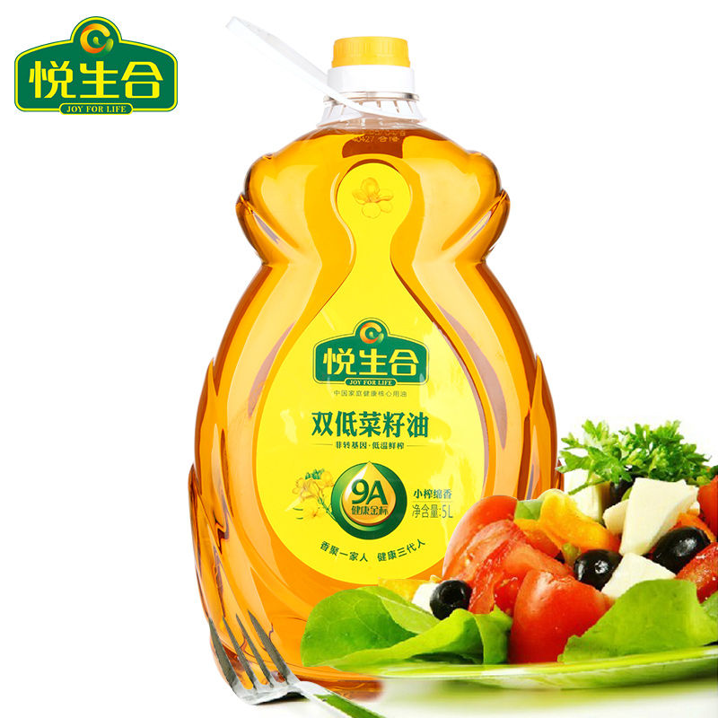 食用油 非转基因双低菜油5L 多地区包邮低温冷榨小榨绵香菜籽油