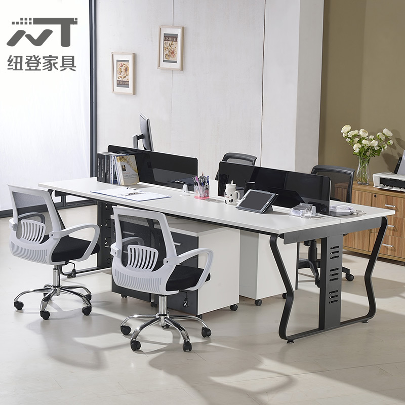 上海职员办公桌4人位组合简约时尚员工位开放现代办公室桌椅包邮