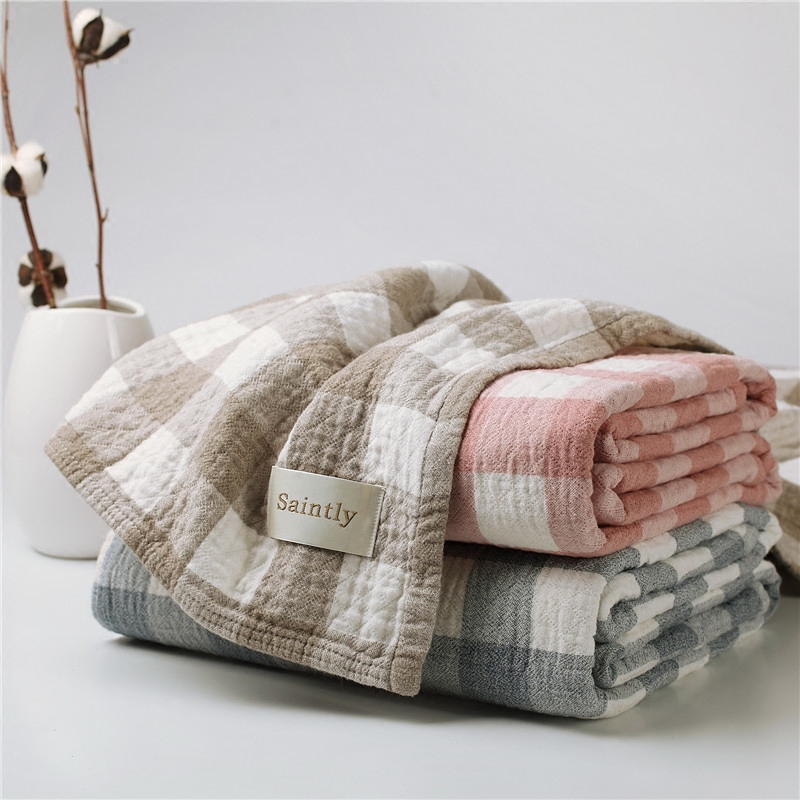 日本进口毛巾被纯棉单人双人纱布毛巾毯毛毯空调毯午睡毯床单夏季
