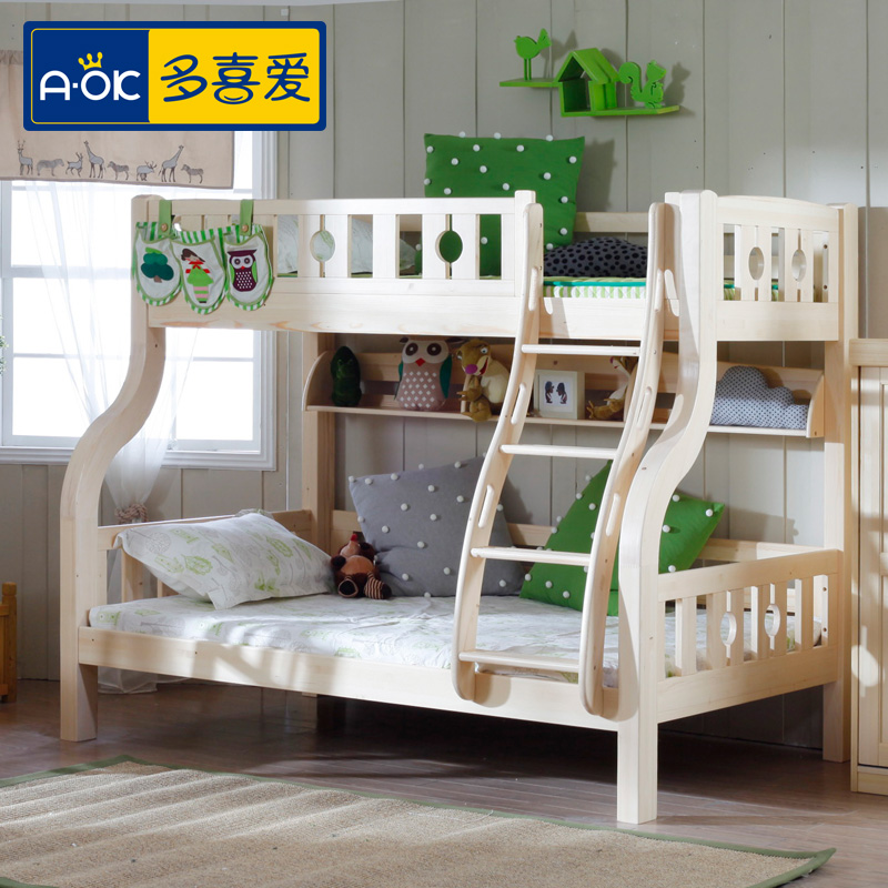 多喜爱儿童家具 儿童实木上下床 双层床 高低床子母床 芬兰松木床