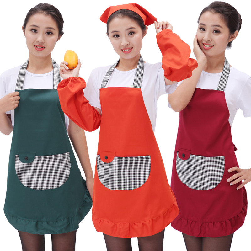 韩版时尚厨房家居围裙 可爱日式公主围裙 餐饮服务员工作服女士款