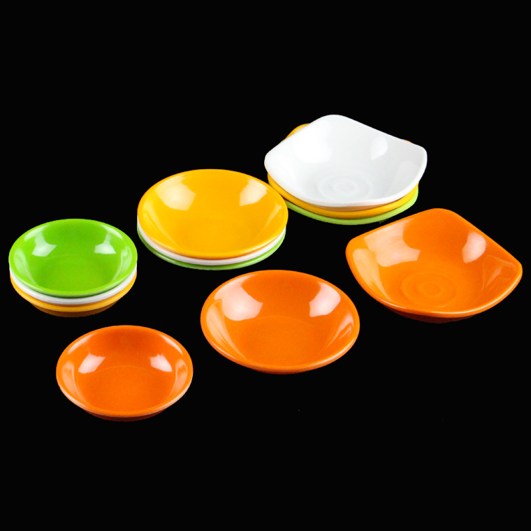仿瓷餐具彩色圆形塑料味碟醋碟小碟子密胺酱料碟油碟调料碟蘸酱碟