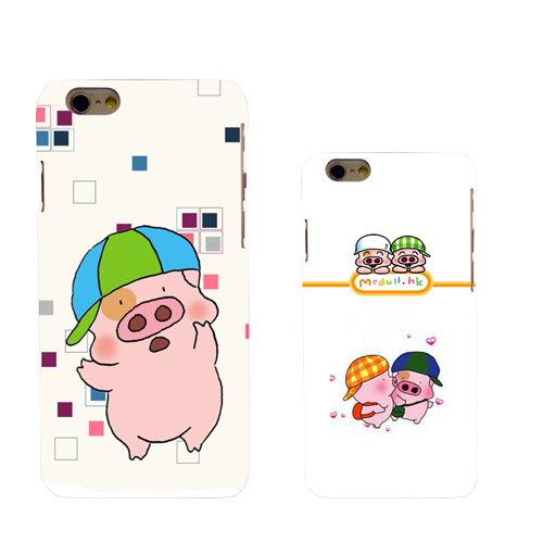 卡通麦兜猪苹果iphone6plus手机保护套磨砂可爱小猪5.5寸手机外壳