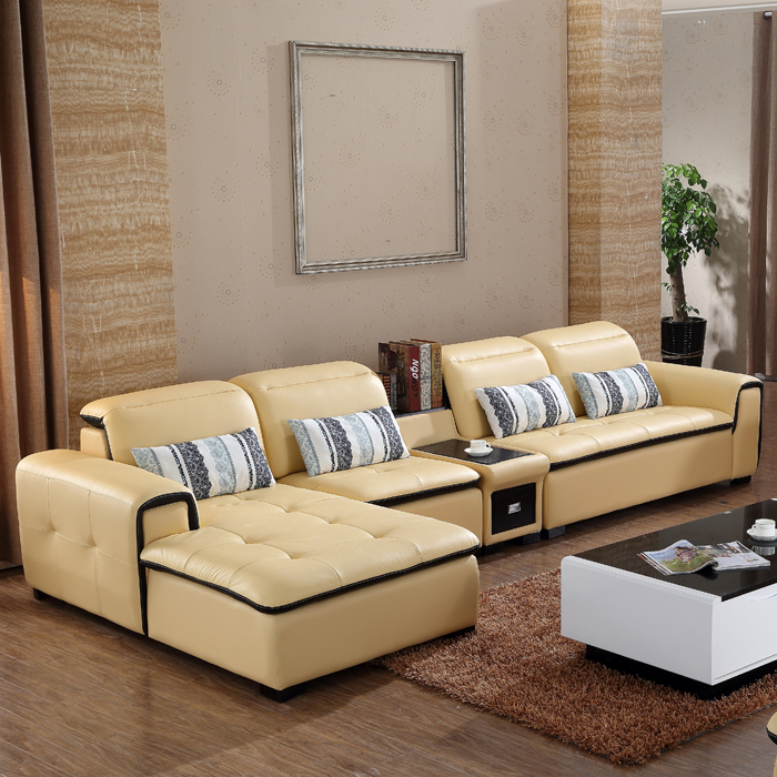 真皮沙发 头层牛皮 小户型多功能储物沙发 现代时尚皮艺沙发组合