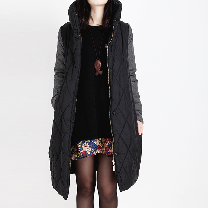 2014秋冬新款女装韩版中长款加厚立领棉衣外套棉袄修身棉衣