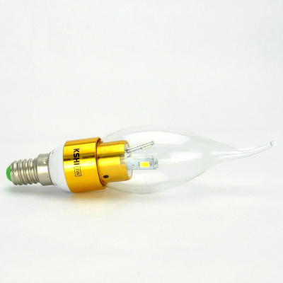 【聚奢华】水晶灯专用LED灯泡 E14拉尾尖泡led节能灯 3W蜡烛灯