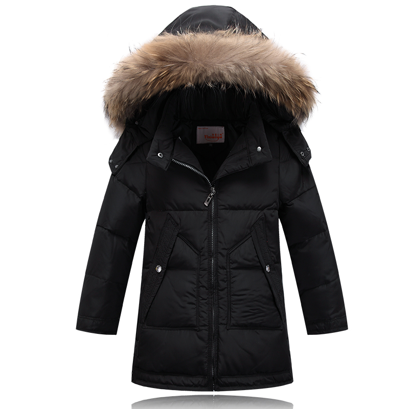 儿童羽绒服男童中长款韩版2015新款冬季正品中大童装学生加厚外套