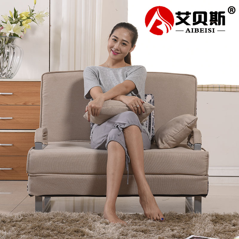 艾贝斯 多功能折叠布艺沙发床1.2 1.5 1.8米单人双人可拆洗折叠床