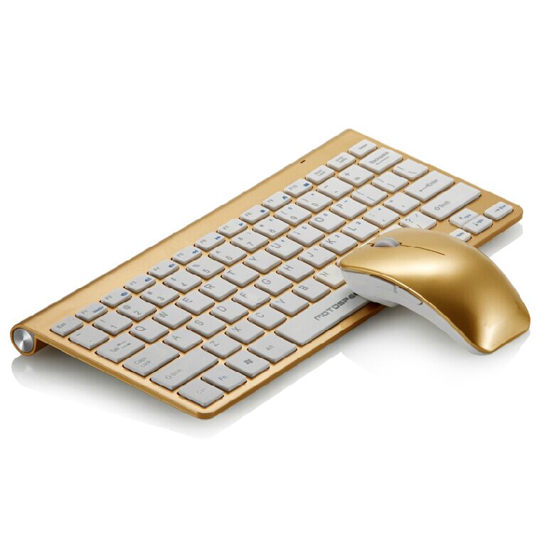 摩豹G9800苹果无线鼠标键盘套装薄土豪金静音笔记本无线键鼠套件