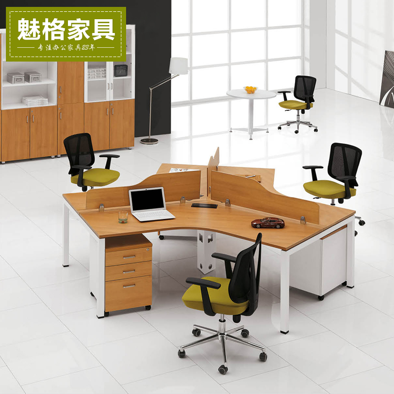 魅格办公家具办公桌时尚简约3人组合屏风工作位职员工隔断桌椅