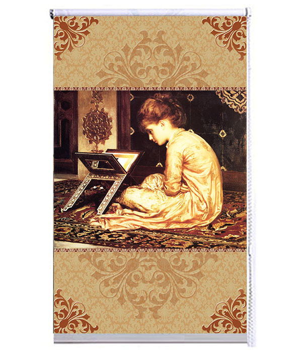 艺微古典人物欧式卷帘窗帘装饰画世界名画莱顿 读书