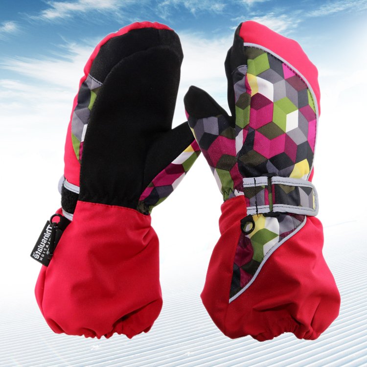 正品 保暖手套 儿童冬防风防水棉加厚防滑防寒电动骑车 滑雪手套