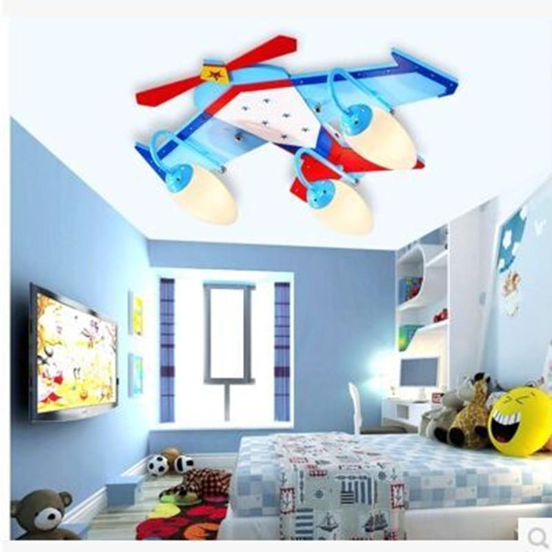 现代LED男孩主卧室卡通飞机吸顶灯具艺术创意儿童房间小孩吊灯饰