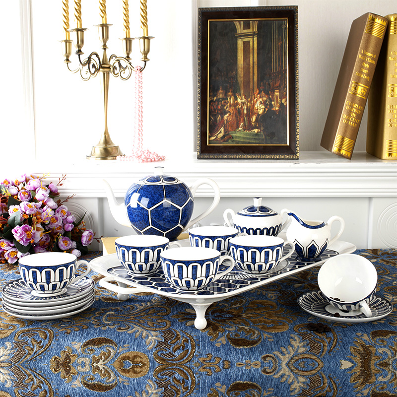 英格丽创意咖啡具15头英欧式骨瓷陶瓷咖啡具杯碟下午茶茶具套装
