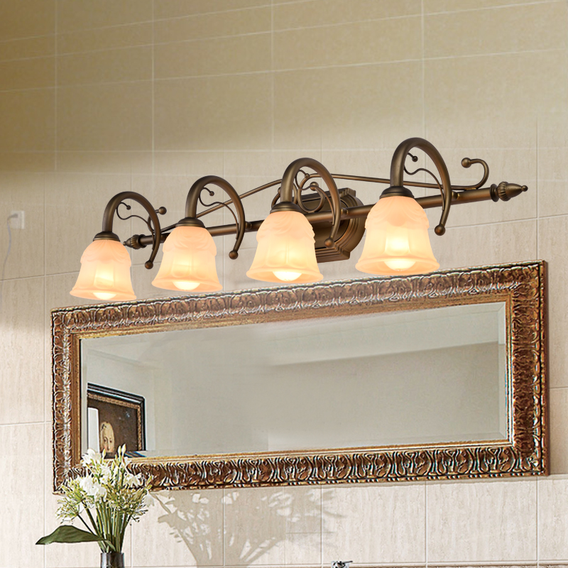 欧式 卫生间浴室LED3头镜前灯壁灯 美式温馨创意防水防雾镜柜灯